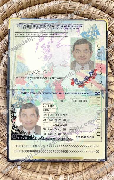 United Kingdom of Great Britain and Northern Ireland passport (2015-2020) photo look
